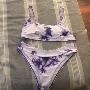 2 piece bikini, high waisted, tye dye